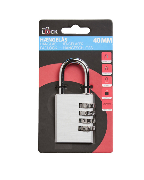 Hængelås m/kode 40 mm aluminium